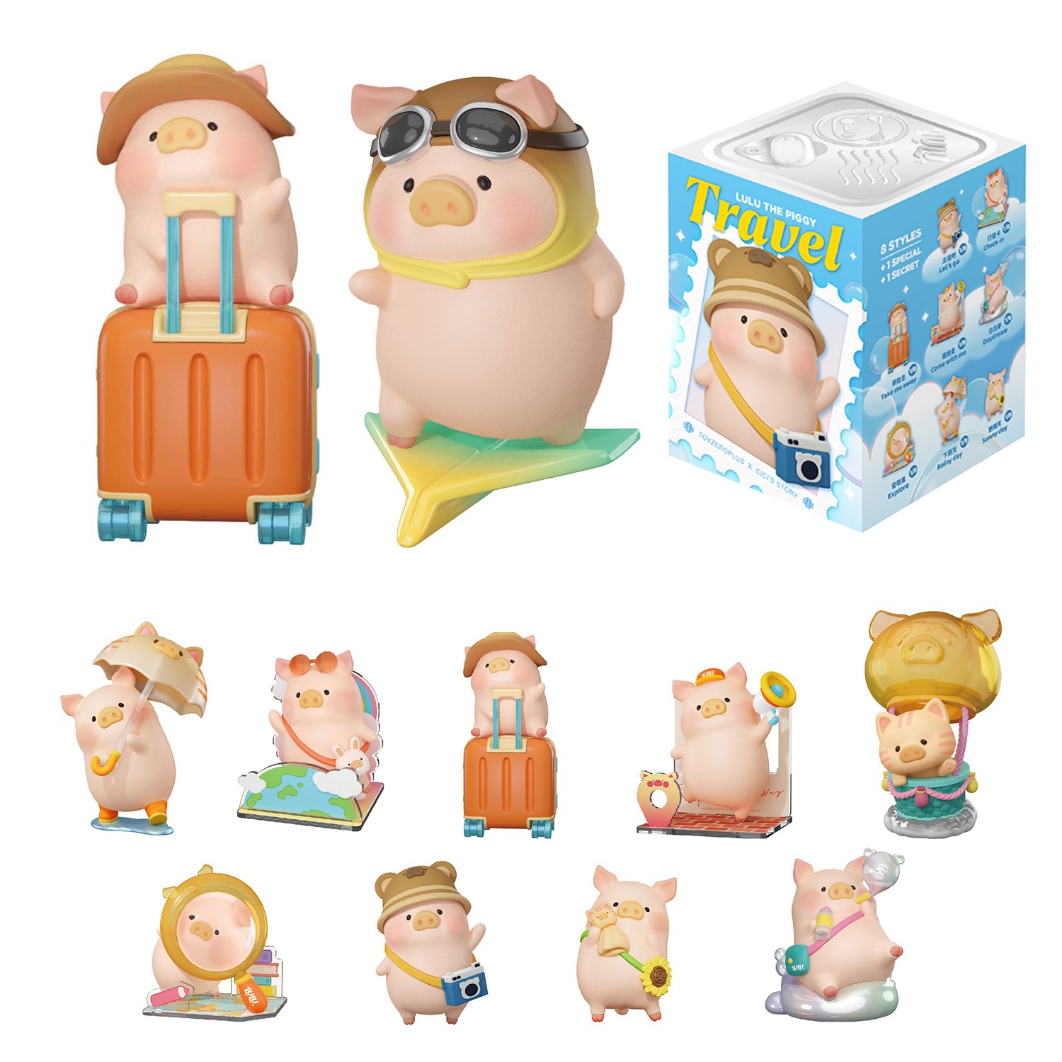 TOP Lulu The Piggy Blind Box Figures – Travel Series Home Desk Decorations Toys