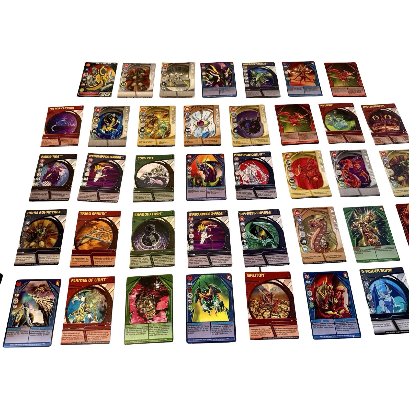 Bakugan Battle Brawlers Lot of 35 Figures, 2 Carry Cases, & Big Deck of Cards