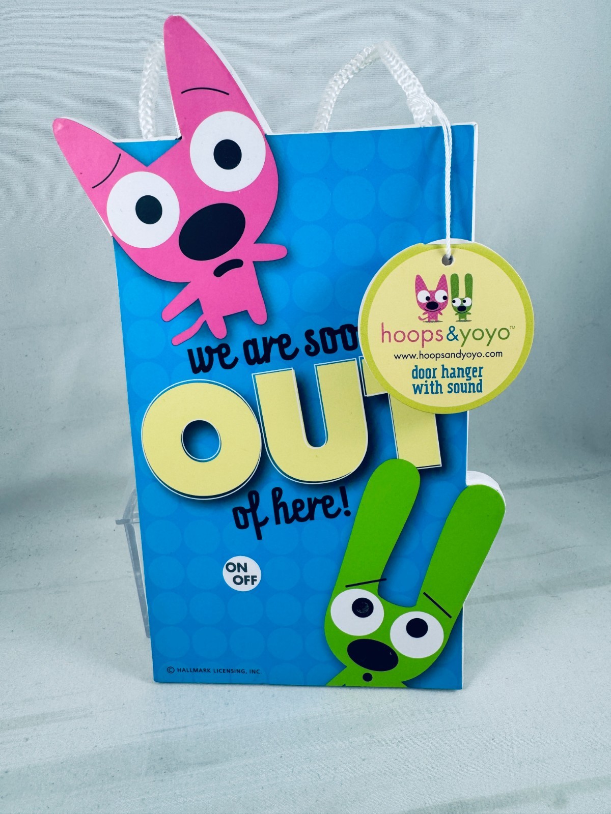 Hoops & Yoyo photo talking motion activated In/Out door hanger Hallmark New tag