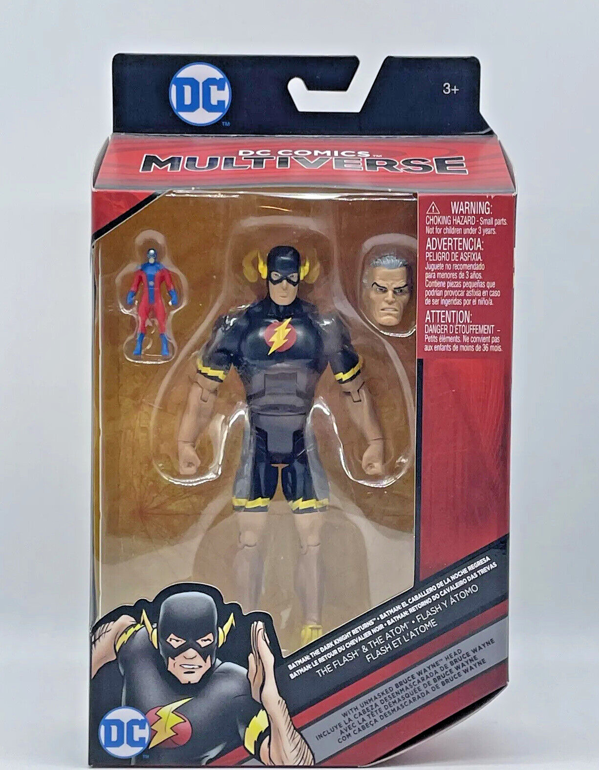 DC Comics Multiverse The Flash & The Atom Action Figure W/ BAF Bruce Wayne Head