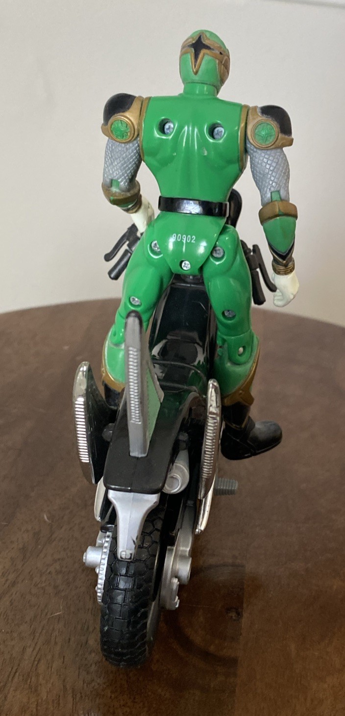 VtgPower Rangers Ninja Storm Green Ranger + Tsunami Cycle Motorcycle Bandai 2002