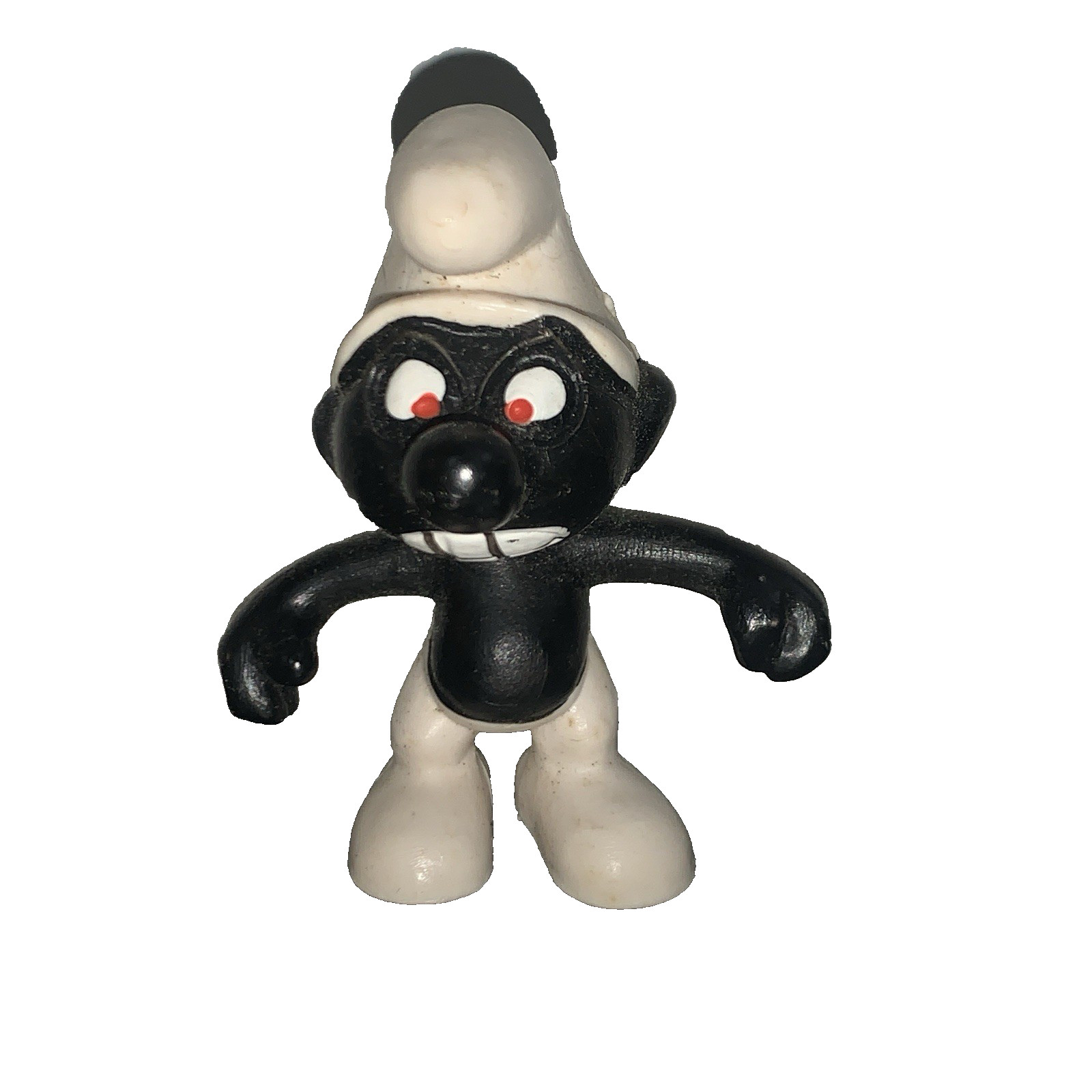 Vintage Smurfs Angry Black Smurf 1979 Red Eyes Big Teeth Peyo Schleich Portugal