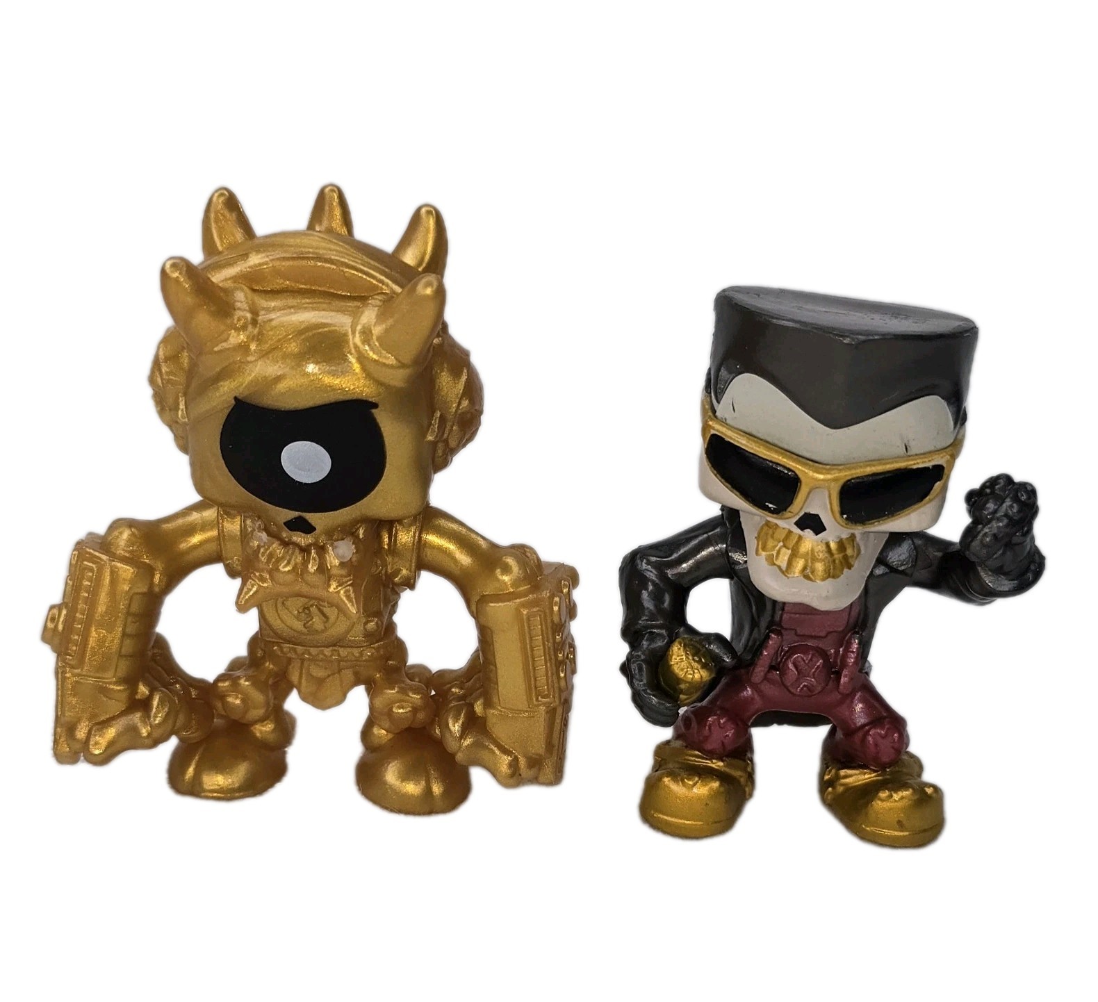 Treasure X S7 Mini Monsters Action Figures – Gold Robot & Vampire Skull Figures