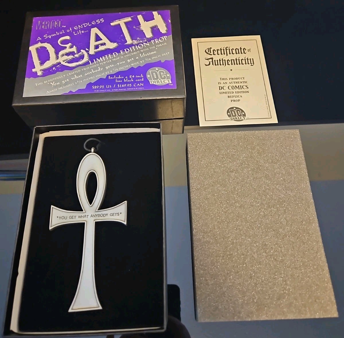 DC Direct Sandman Death Ankh Necklace /550 Of 800 Limited Edition Prop NEW RARE