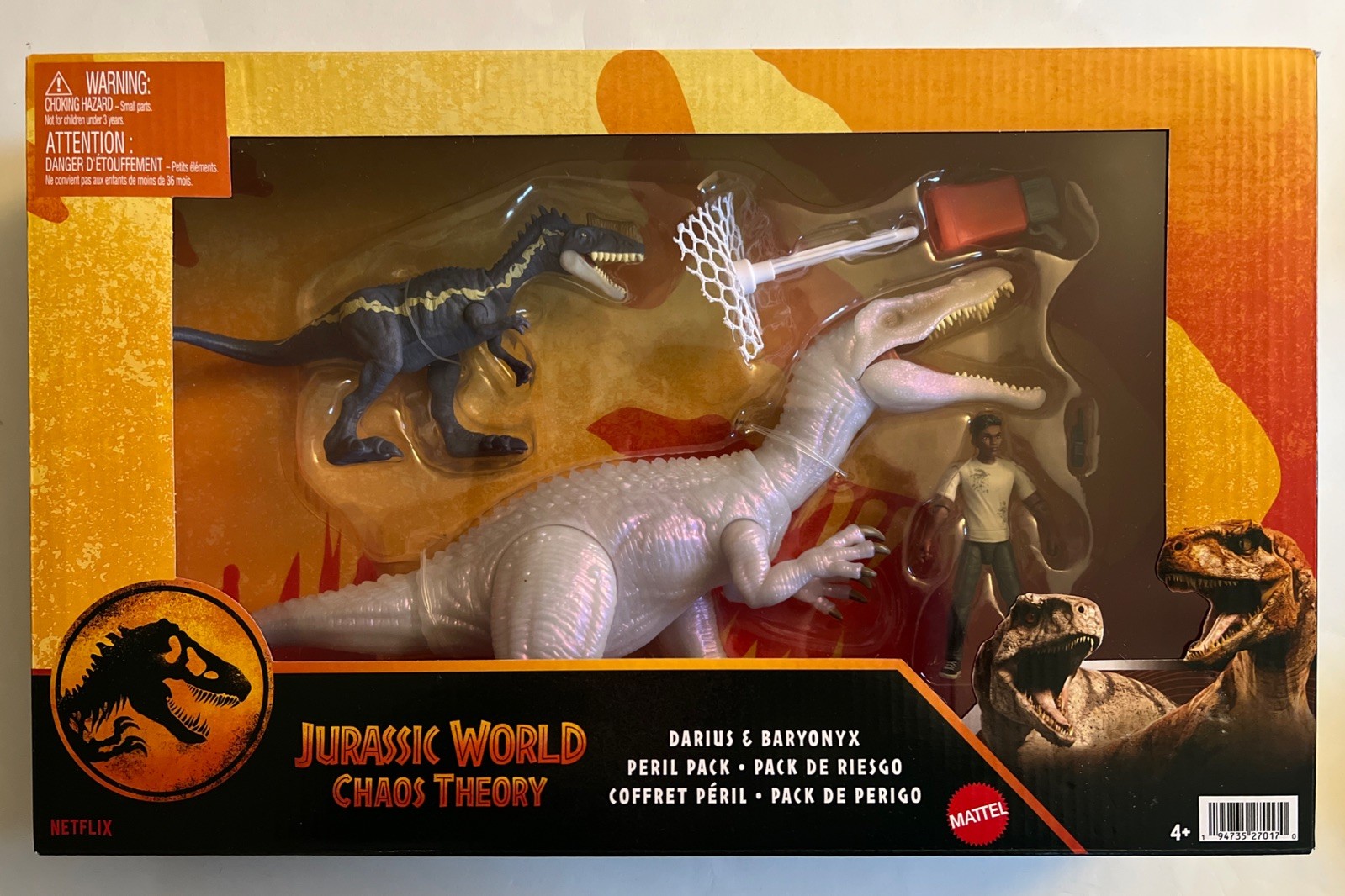 Mattel Jurassic World Chaos Theory Darius & Baryonyx Peril Pack – New (T56)