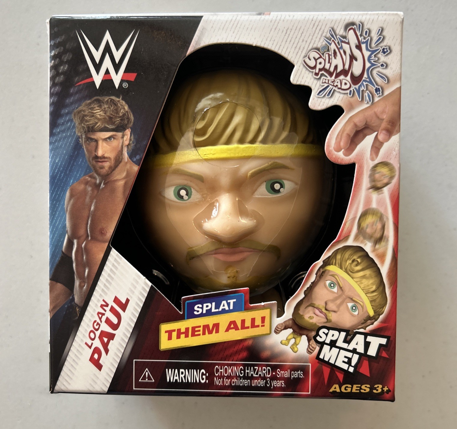 Logan Paul WWE Splats Head Smash Splat Squeeze Laugh Squishy Stress Relief ADHD