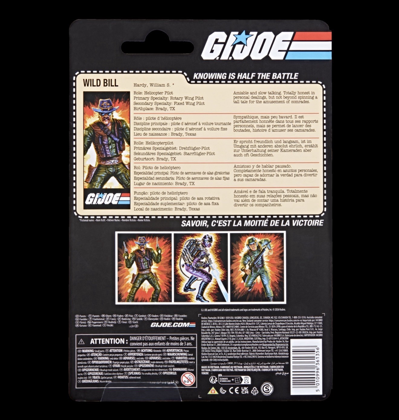 GI Joe Classified Series Retro Cardback Wild Bill Hardy 6in Figure New Hasbro