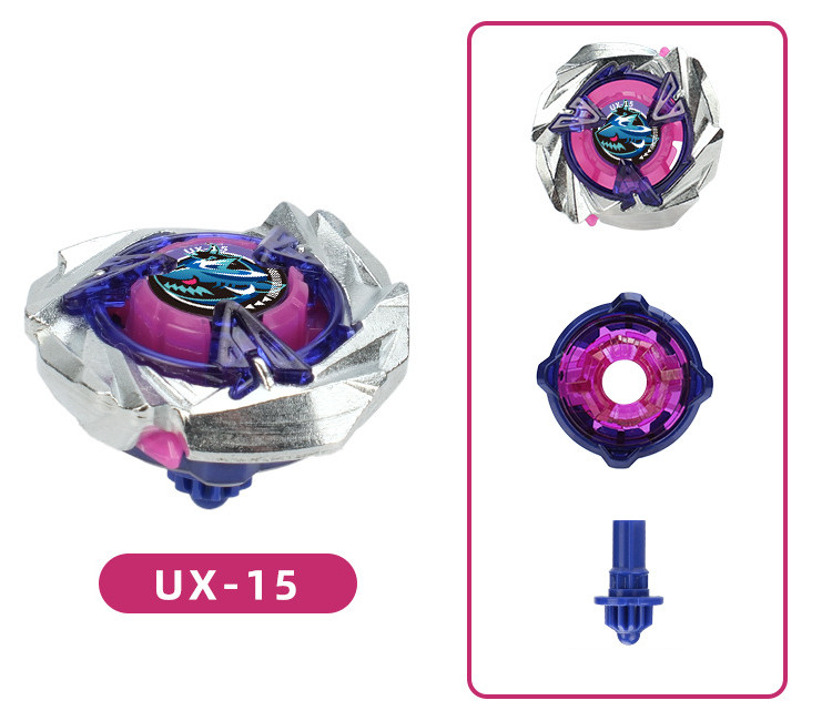 Burst Beyblade UX-15 Shark Scale Deck Purple Silver Spinning Top Gyro W/Launcher