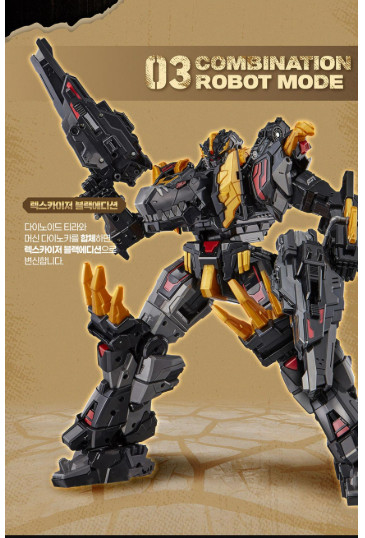Miniforce Dinoid Emperor EX & Rex Kaiser Black Set Transforming Robot Korea