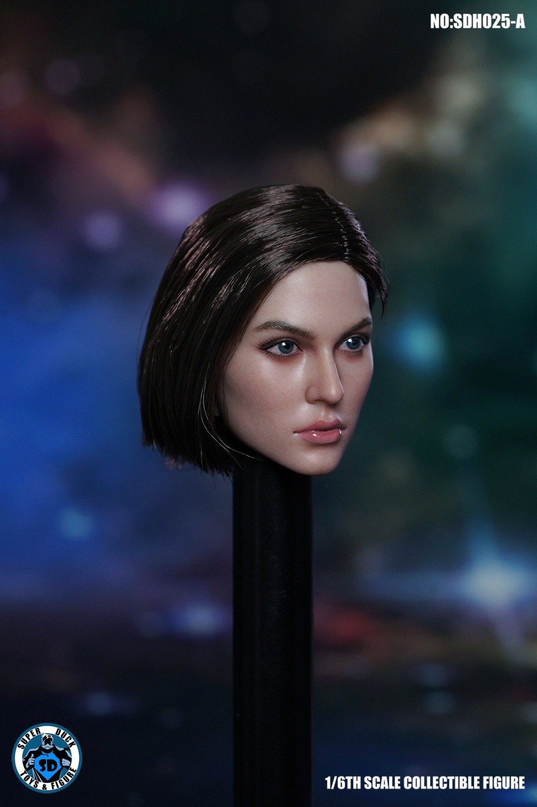 1/6 Female Black Short Hair Beauty Girl Head Sculpt Model For 12″PH TBL Figure