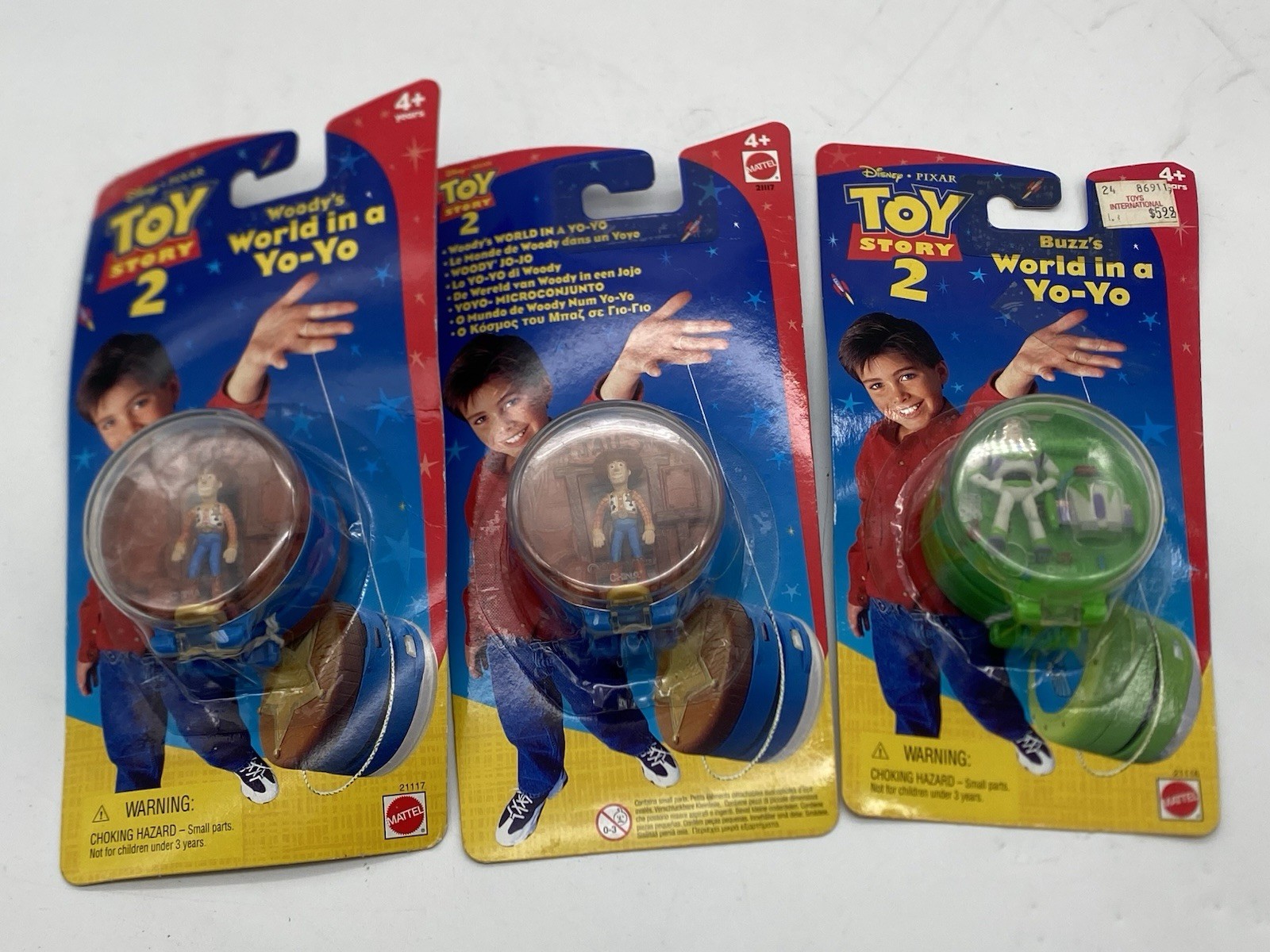 Toy Story 2 lot of 3 Woody/Buzz’s World in a Yo-Yo, Mattel 1999 Vintage Sealed