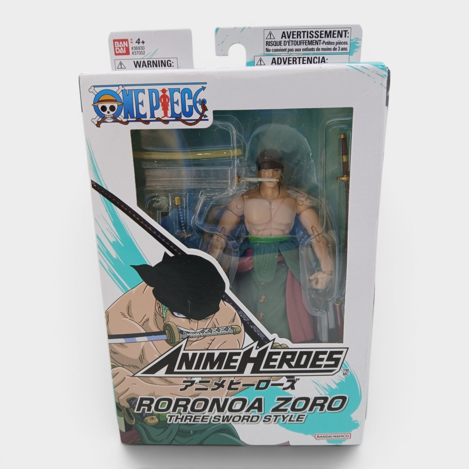 BANDAI Anime Heroes One Piece: Roronoa Zoro 3 Swords Style Action Figure