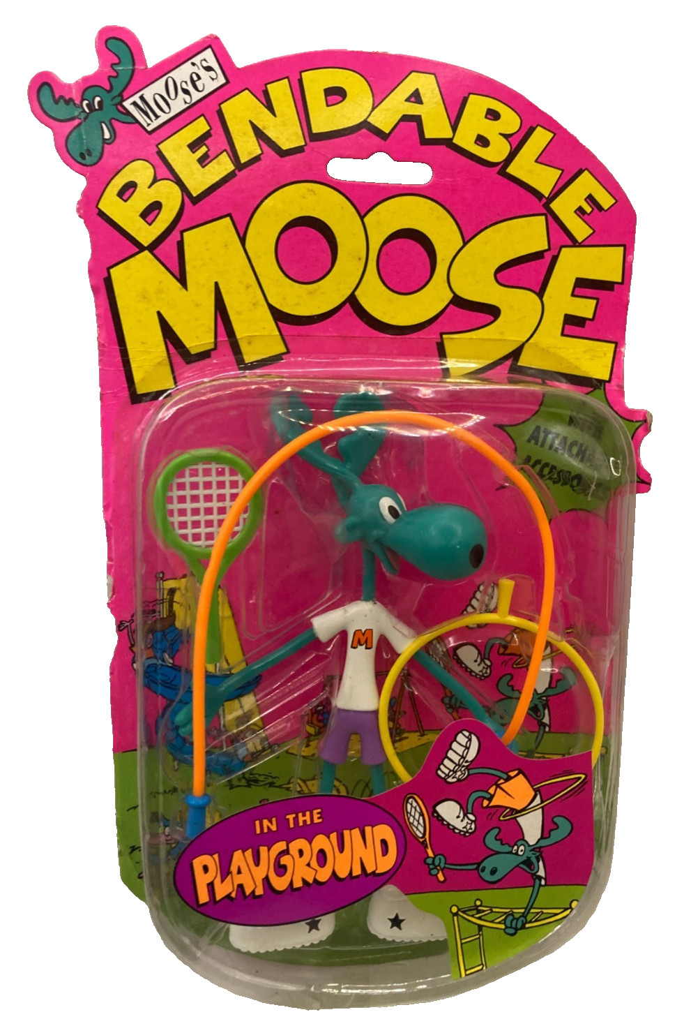 Moose’s Bendable Moose In The Playground New Sealed Vintage Moose Enterprise