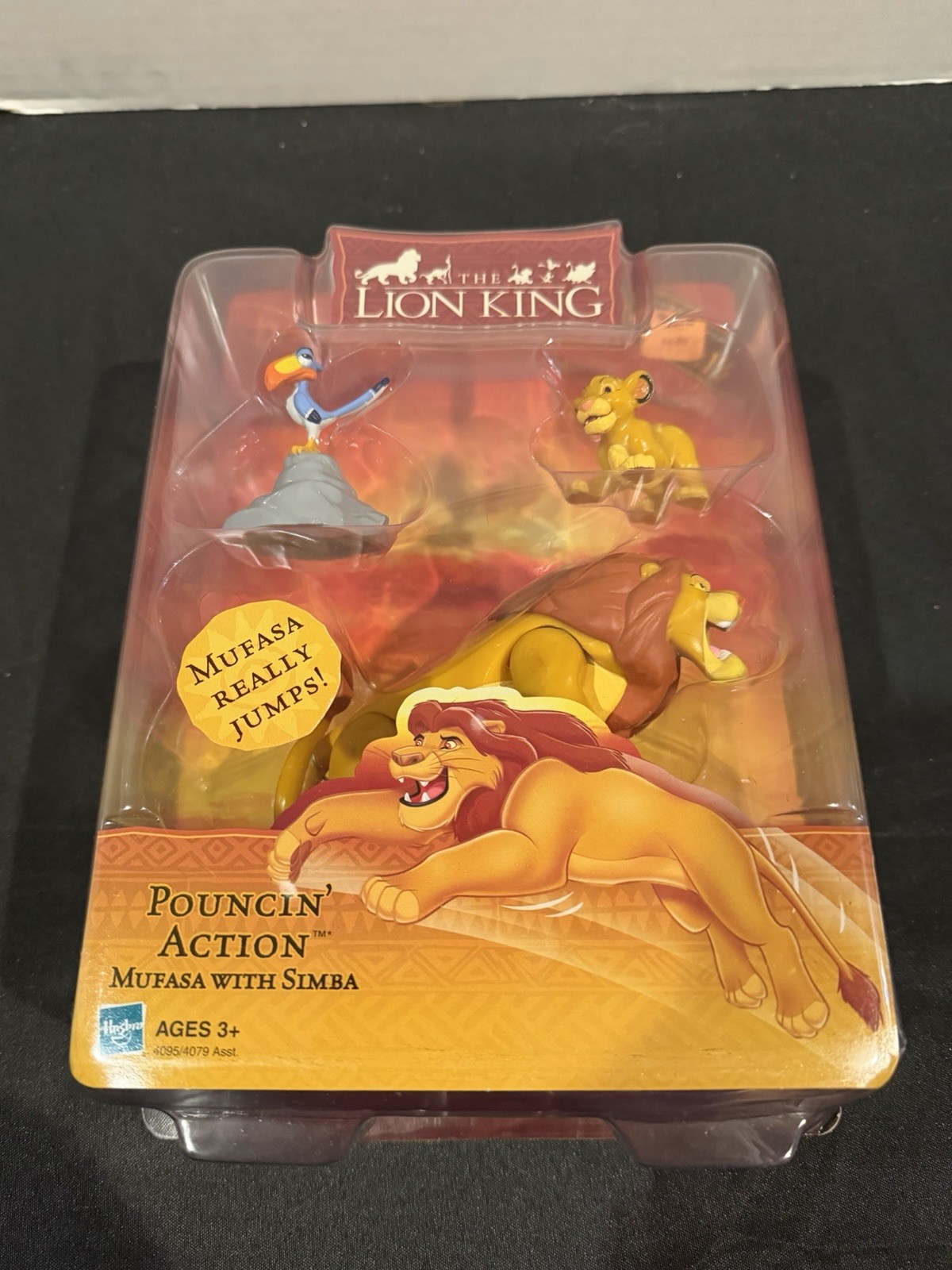 Vintage Disney Lion King Pouncin’ Action Action Mufasa Simba Figure Hasbro New