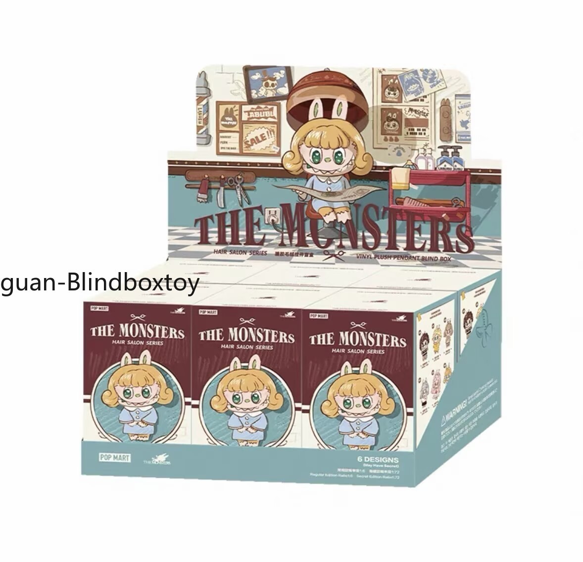 One Set(6pcs) Hair Salon Series Vinyl Pendant Blind Box Figure Toy Sealed Box