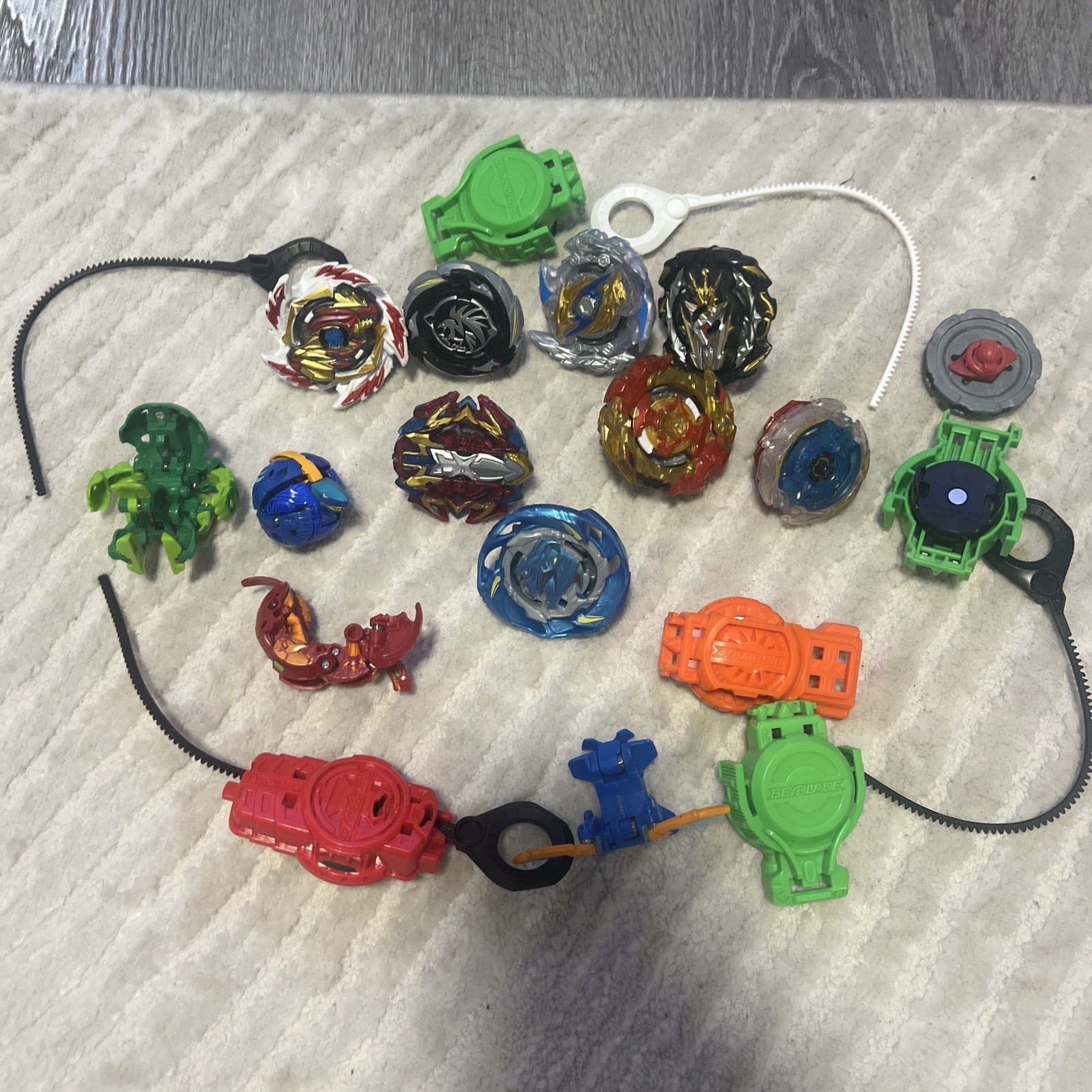 Assorted Lot of Beyblade , Launchers & Parts