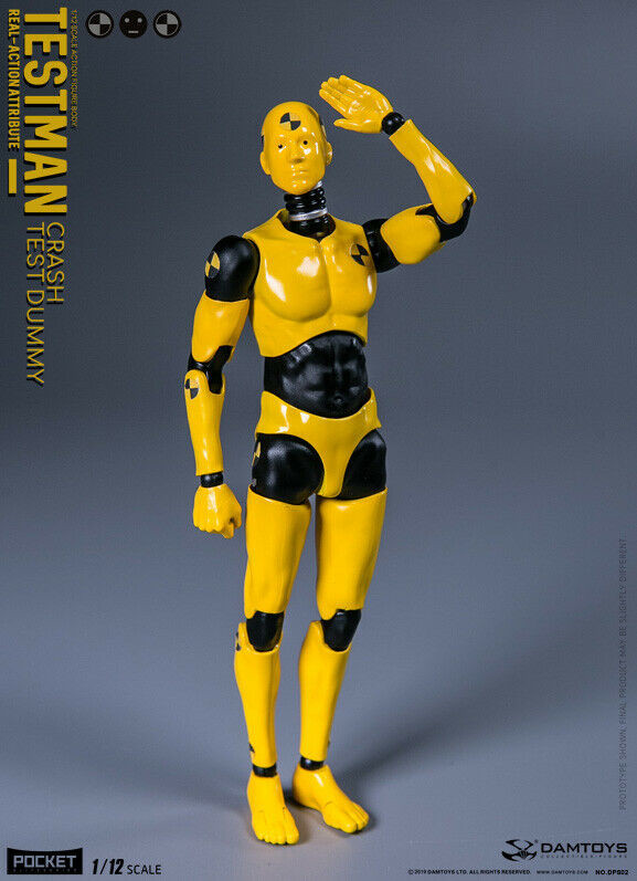 USA 1/12 Action Figure DPS02 Test Dummy Testman 6″ Yellow Soldier Robot DAMTOYS