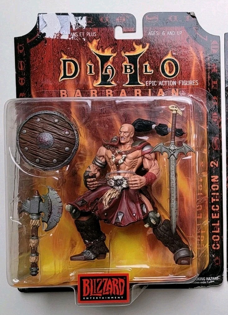 Vtg Barbarian Diablo II 2 Epic Action Figures Blizzard Entertainment 2000 NIB