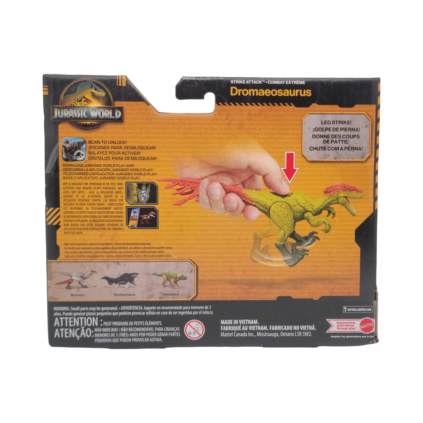 Jurassic World Strike Attack Dunkleosteus Dromaeosaurus Mutadon Yuxisaurus Set