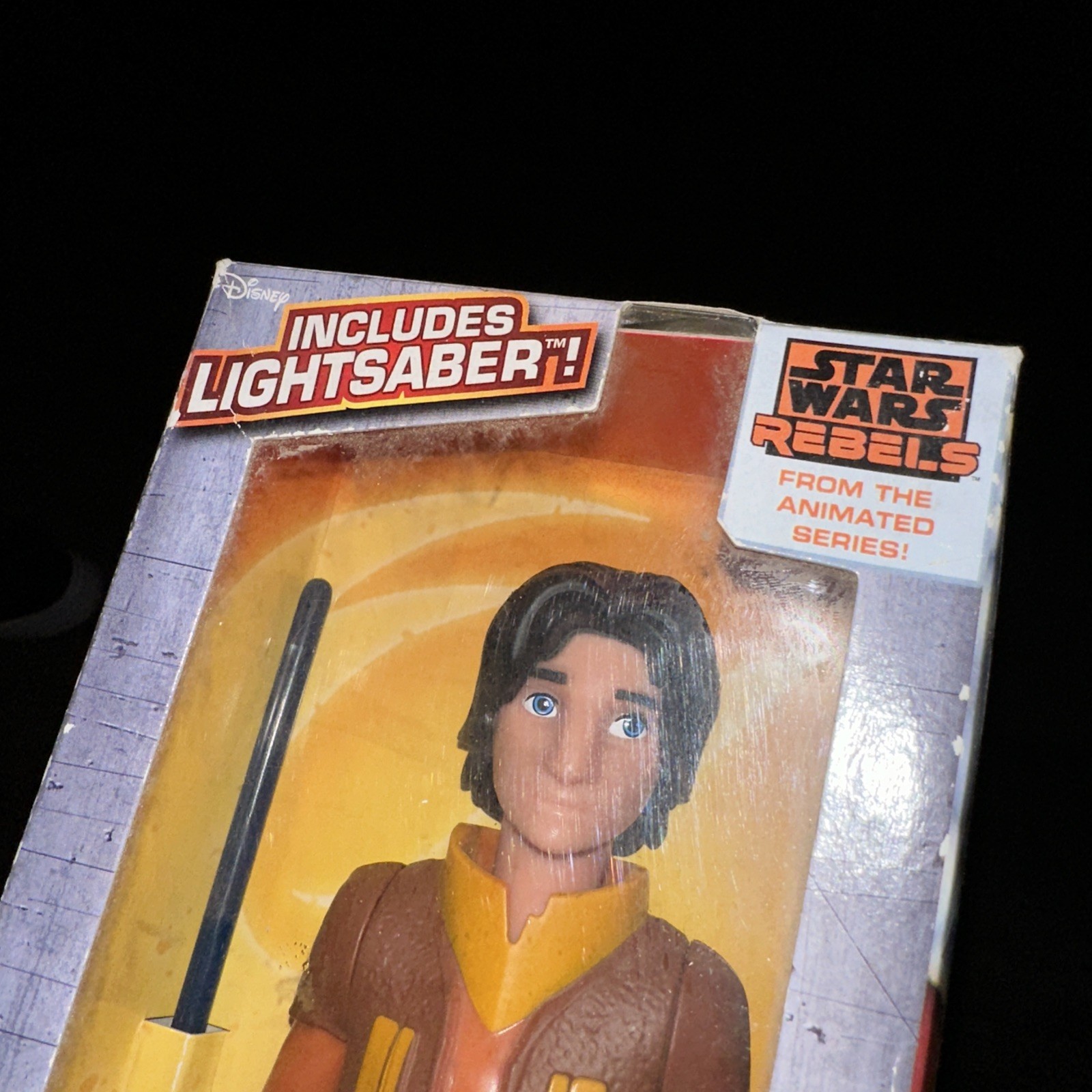2014 Disney Hasbro Star Wars Rebels Action Figure Ezra Bridger & lightsaber NIB