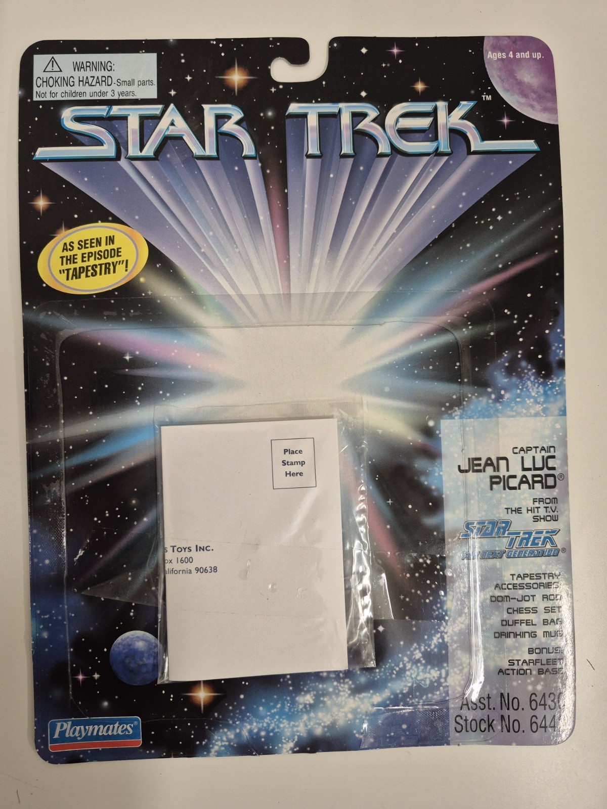 Captain Picard 1701 Tapestry Star Trek TNG Playmates LOOSE complete ultra rare