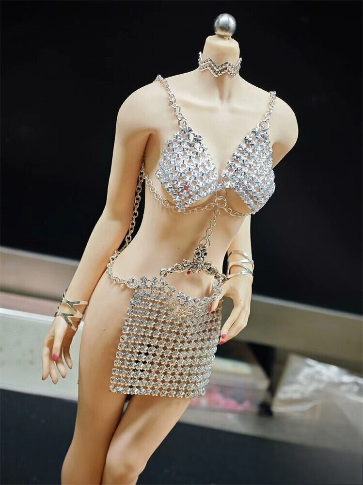 1Set 1:6 Scale Chain Outfit Clothes For Action Figure Body 12″ Female Toys