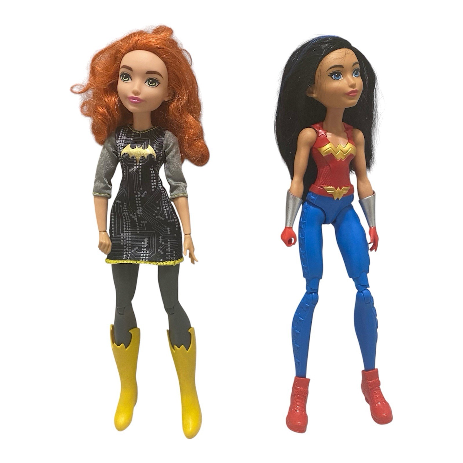 DC Super Hero Girls Batgirl Wonder Woman Action Dolls 12” Mattel 2015 Lot Of 2