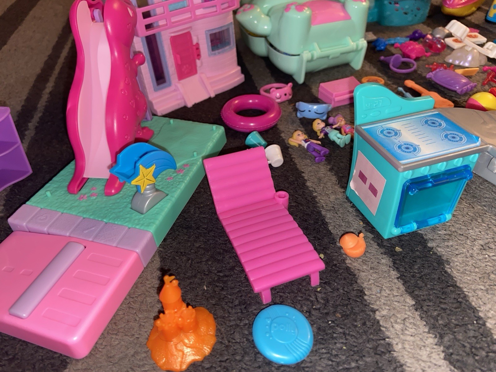 Huge Mixed POLLY POCKET doll , Play-set, Accessories, Vehicle Lot