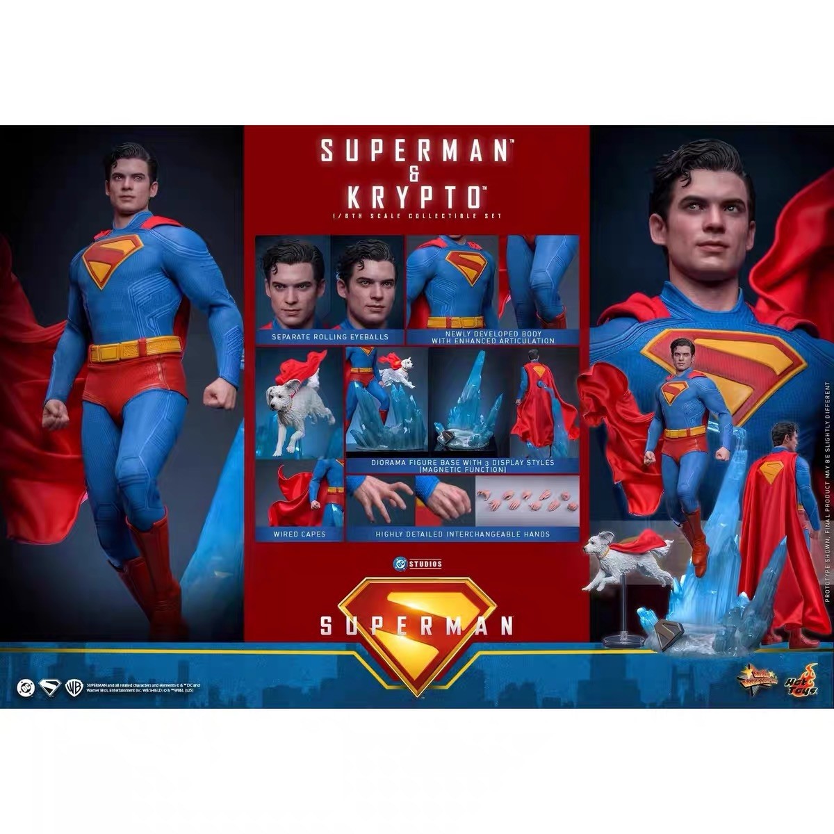 New Hot Toys MMS812 Super Man Superman & Krypto 1/6 Action Figure