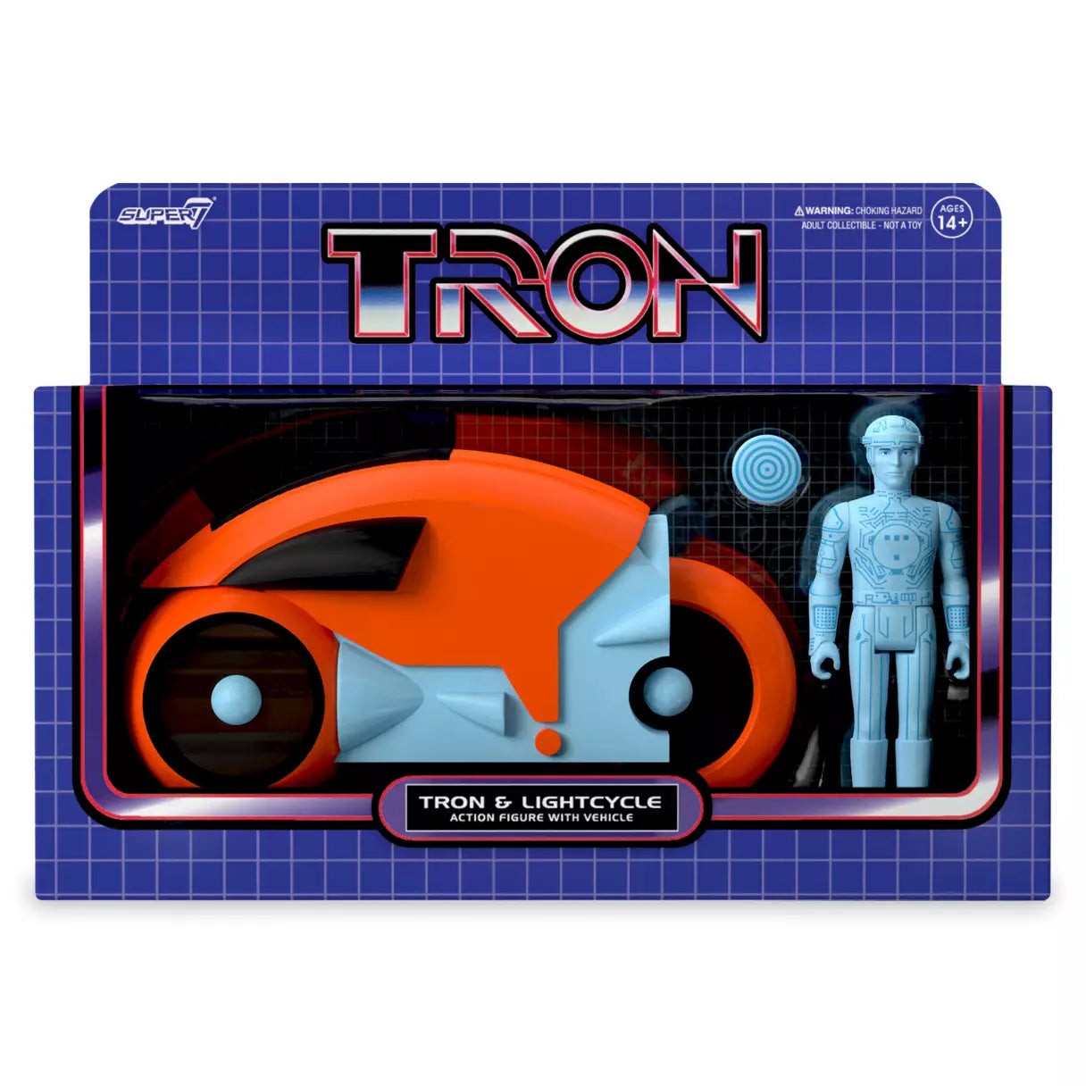 Disney Parks Super7 ReAction Figures Tron Lightcycle Set Red Yellow Orange