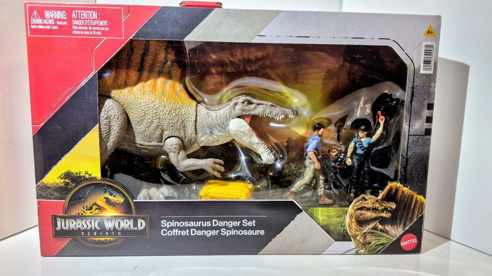 Jurassic World Rebirth Movie Spinosaurus Danger Set by Mattel