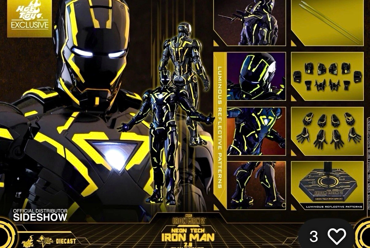Hot Toys Neon Tech Iron Man 2.0 Die-cast 1/6 Movie Masterpiece Iron Man 2