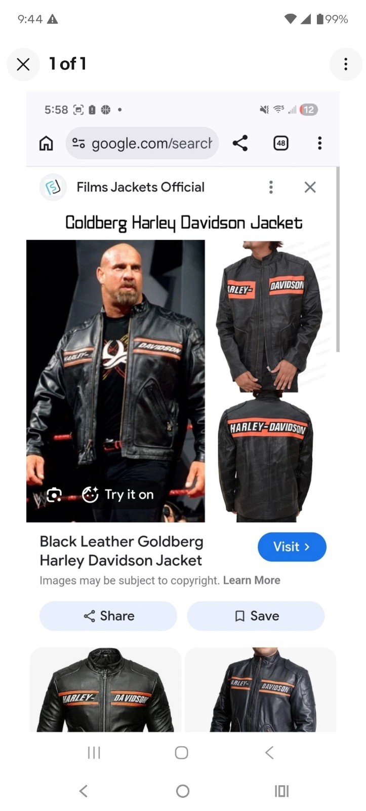 Custom Goldberg Harley Davidson Leather Jacket for 6–7” Wrestling Action Figures