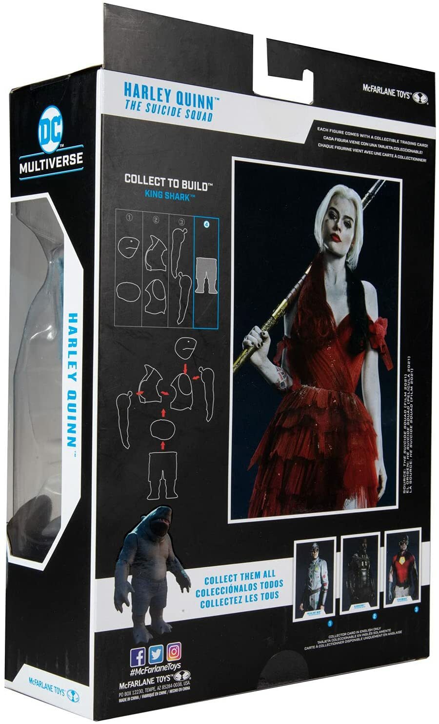 DC Multiverse The Suicide Squad – Harley Quinn (Build-A-King Shark) 7-Inch Actio