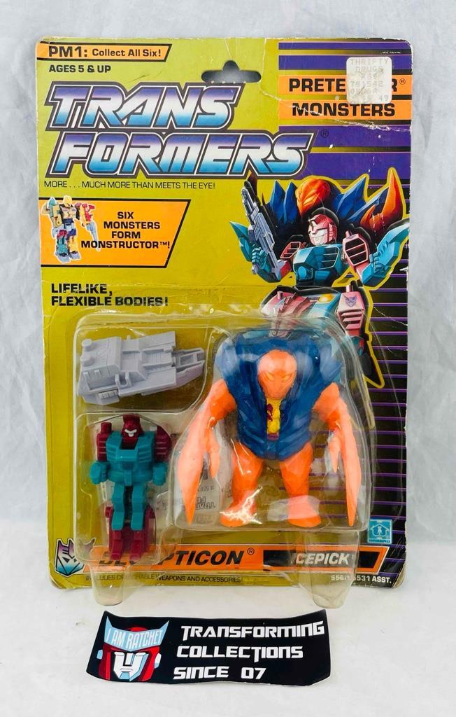 Transformers Original G1 1989 Pretender Monsterbot Icepick MOSC for Monstructror