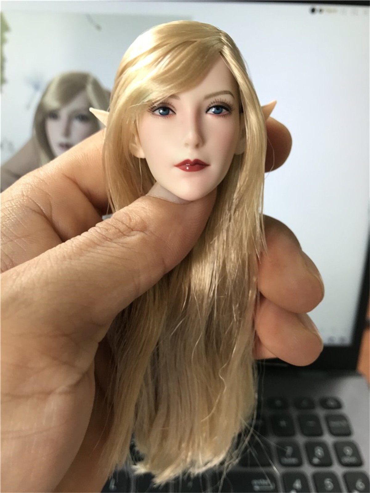 SET043 Elf Girl Head Model 1/6 Scale Suntan Skin DIY 12” Female Action Figure
