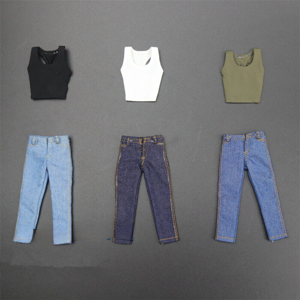 1/12 Scale Vest Pants Trousers Clothes Outfit for 6″ Male Action Figure Body Toy