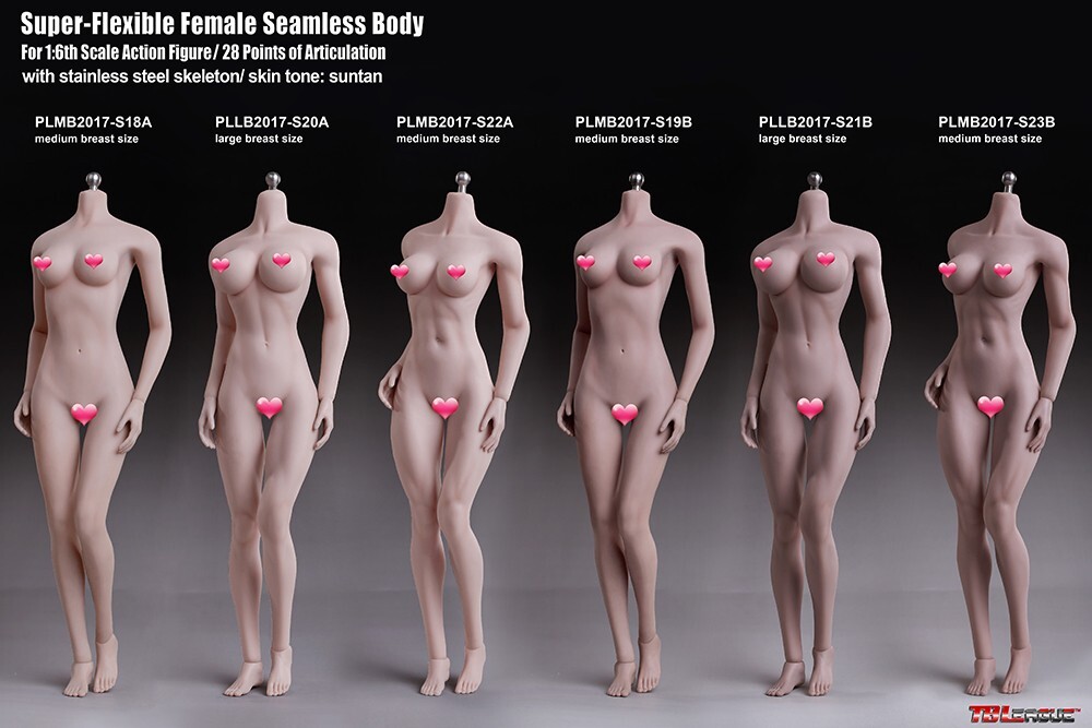 TBleague PLMB2017-S18A 1/6 Woman Mid Breast Pale Seamless Action Figure Body Toy