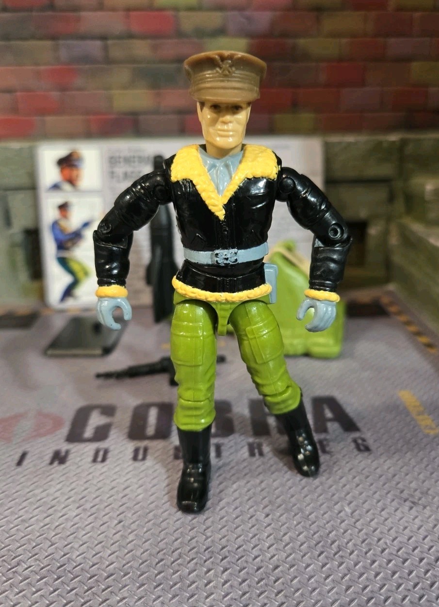 GI JOE ~ 1992 GENERAL FLAGG ~ UNCRACKED ELBOWS ~ 100% COMPLETE & FILE CARD