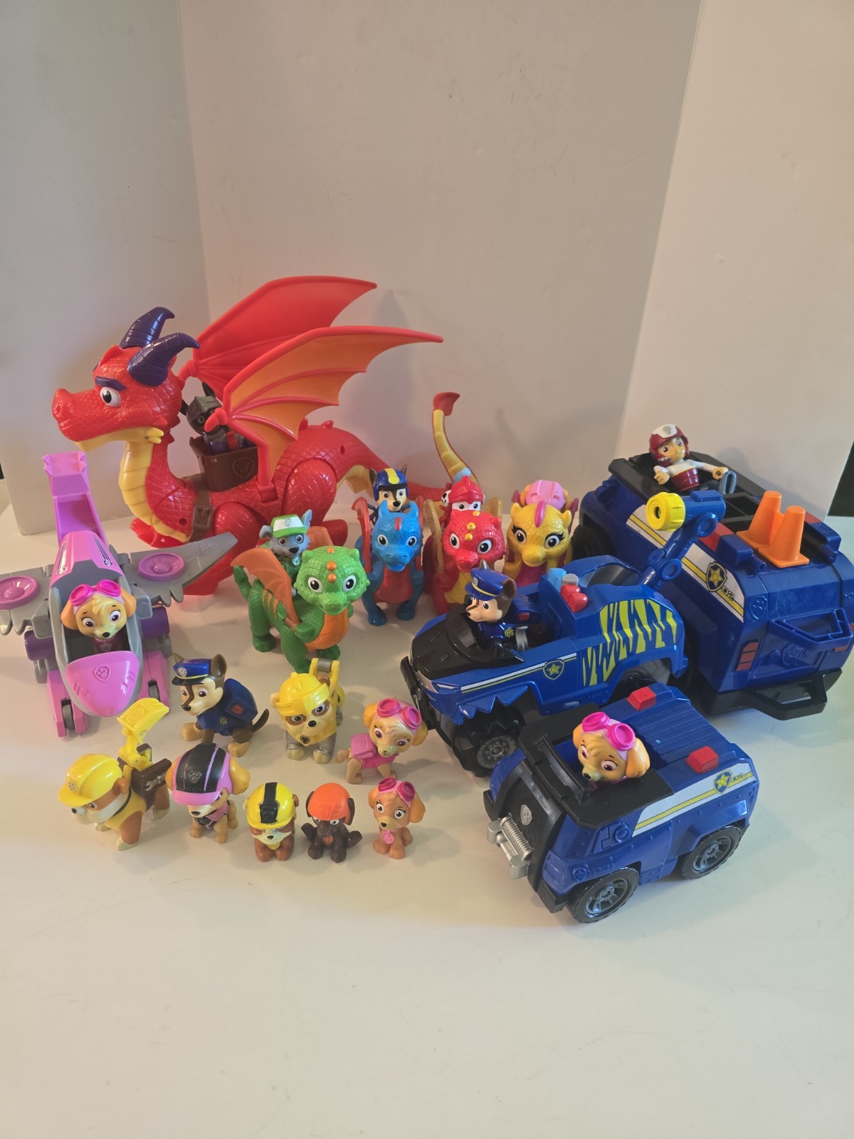 Paw Patrol Rescue Knights & Dragons Set with Cars And Characters Huge Lot Ryder