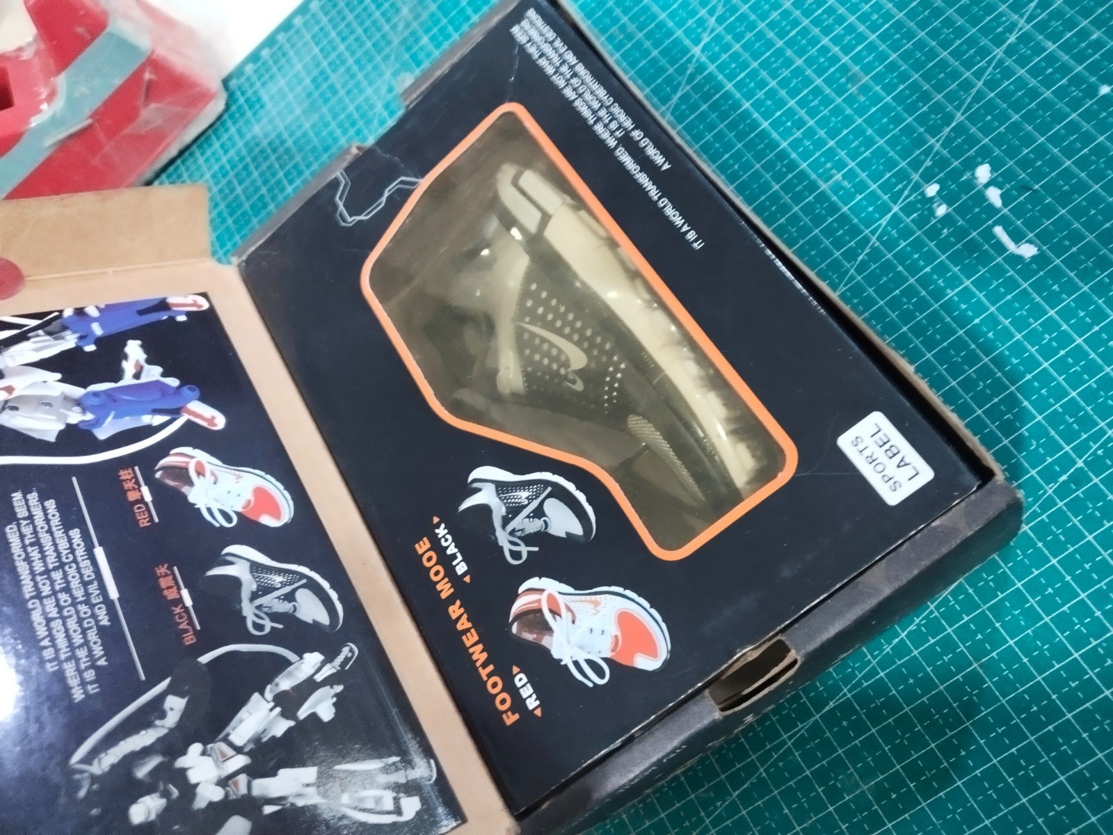 Bootleg Megatron Optimus Prime Transforming Black Basketball Sneaker Shoes Box
