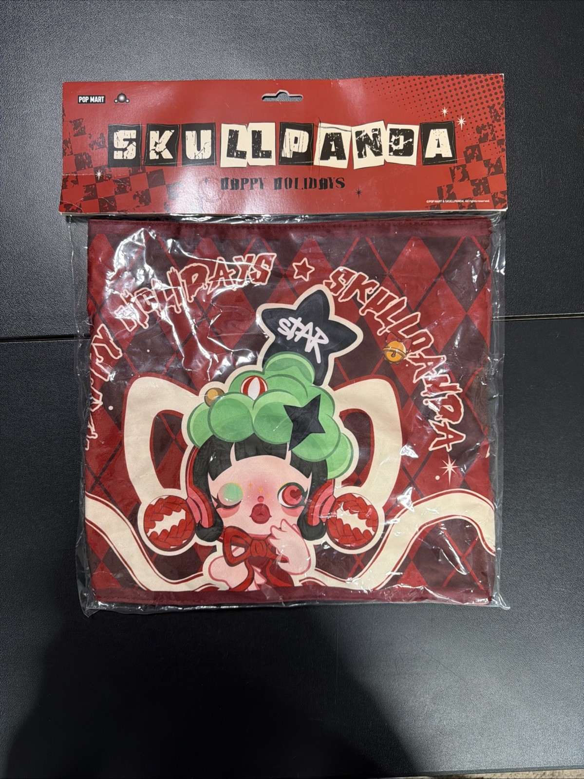 POP MART Skullpanda Christmas Fabric Decoration Holiday Table Runner Banner