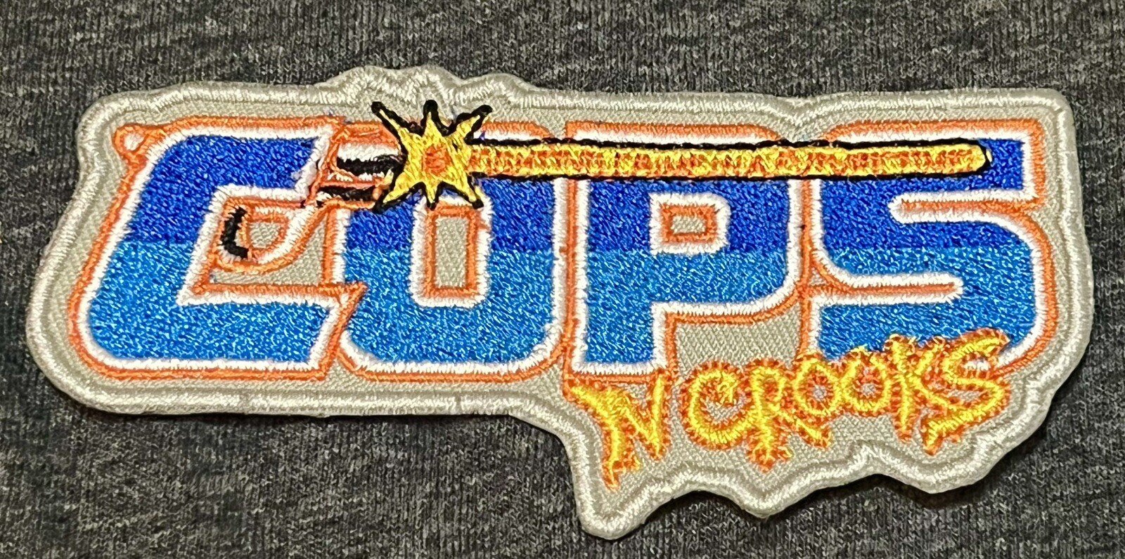 COPS N’ CROOKS embroidered Logo patch and figure action appliqué sew Iron