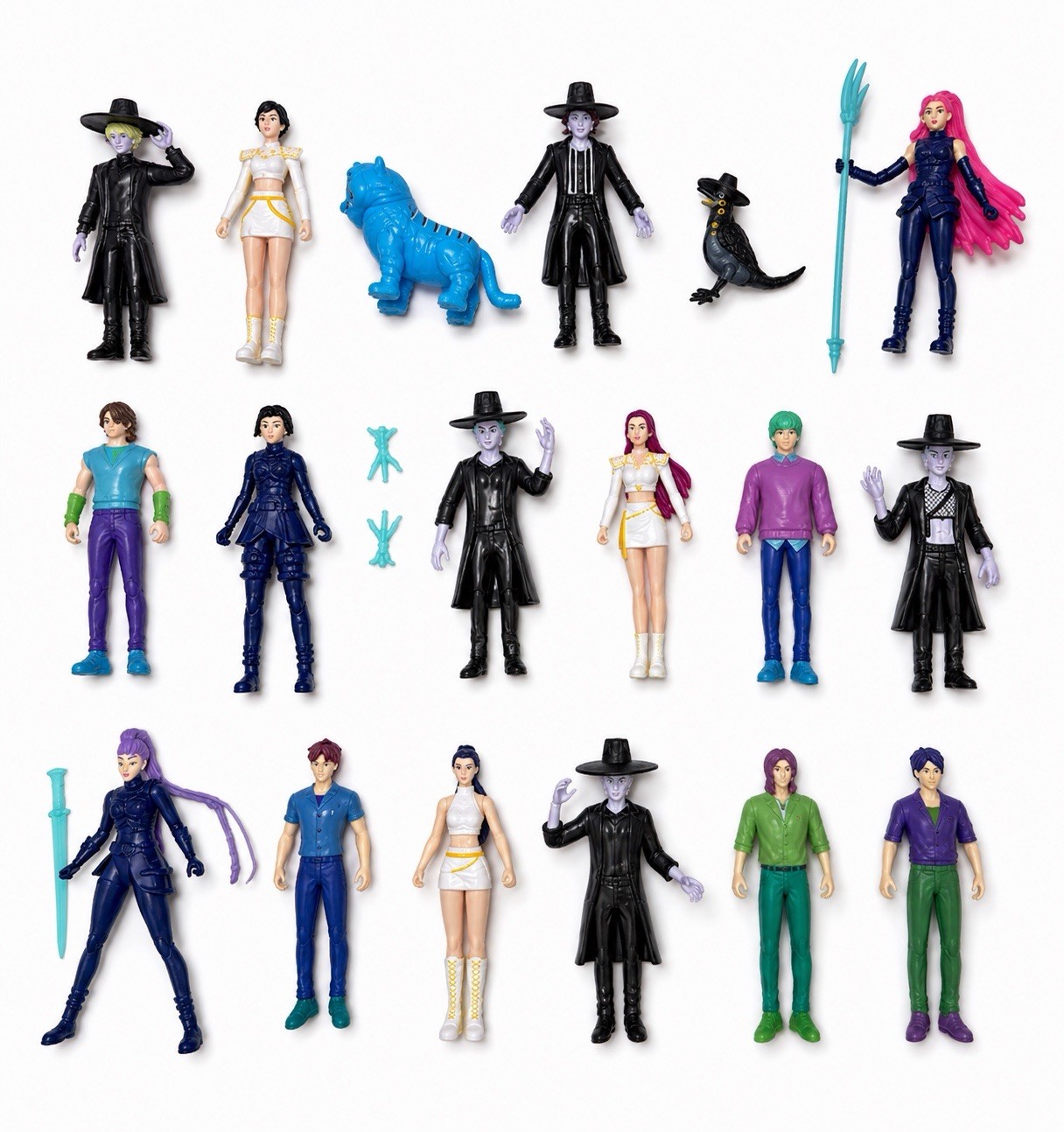 KPop Demon Hunters Action Figure Toys Set of 18 Pcs Collectible Mini Figures