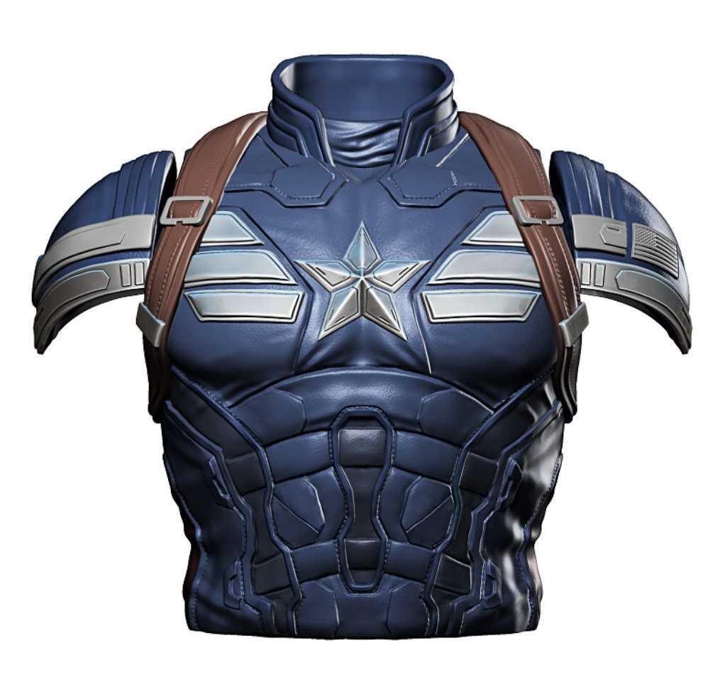 1/12 Scale Action Figure Chest Armor: Captain USA (Stealth Suit)