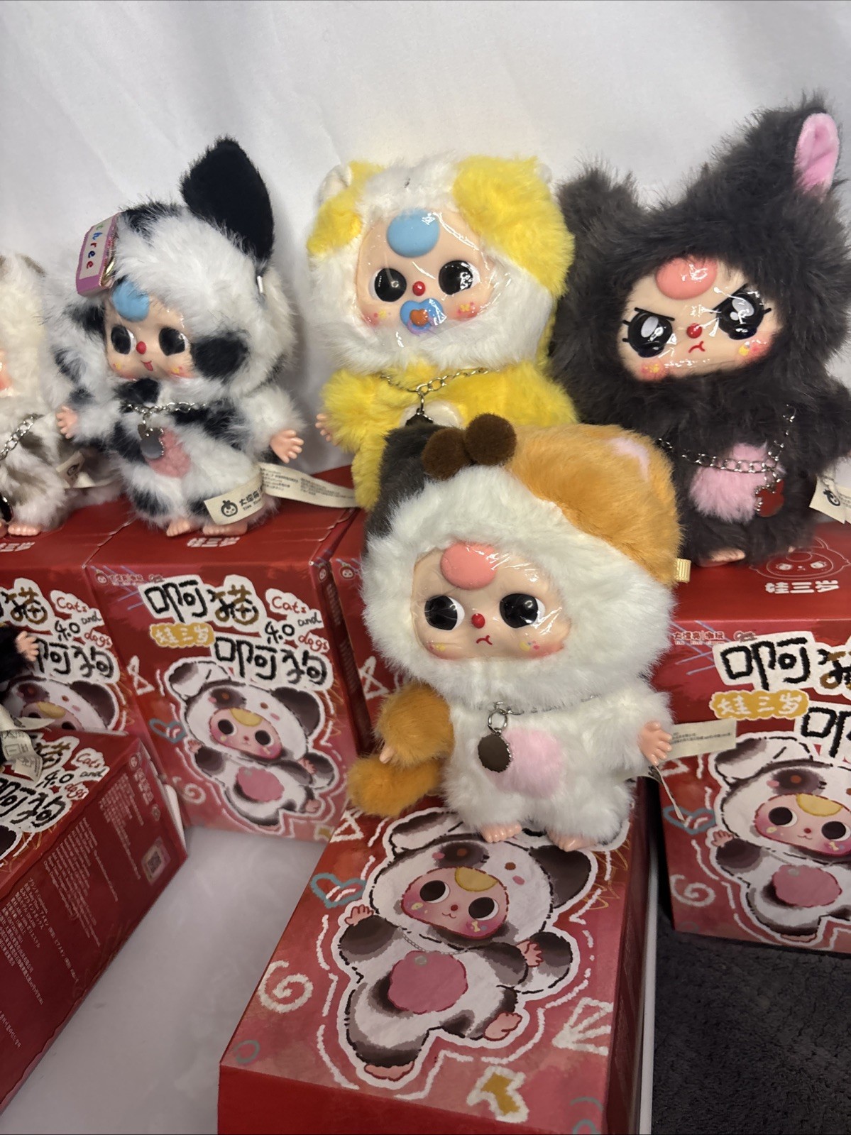 CONFIRMED Baby Three Cats and Dogs Plush Series Set Of 6 Card/Foils USA Seller