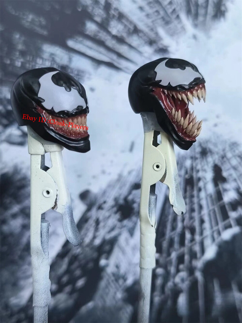 1/12 Painted Agent Venom Thompson Head Carved Model Fit 6” Action Figure Body