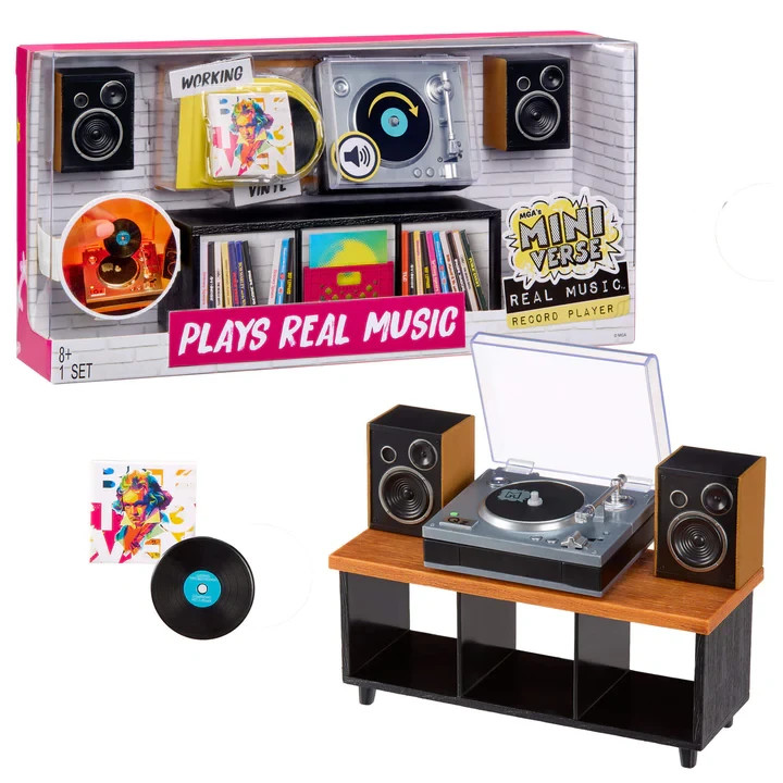 MGA’s Miniverse Real Music Record Player Mini Collectibles Mini Playable Record
