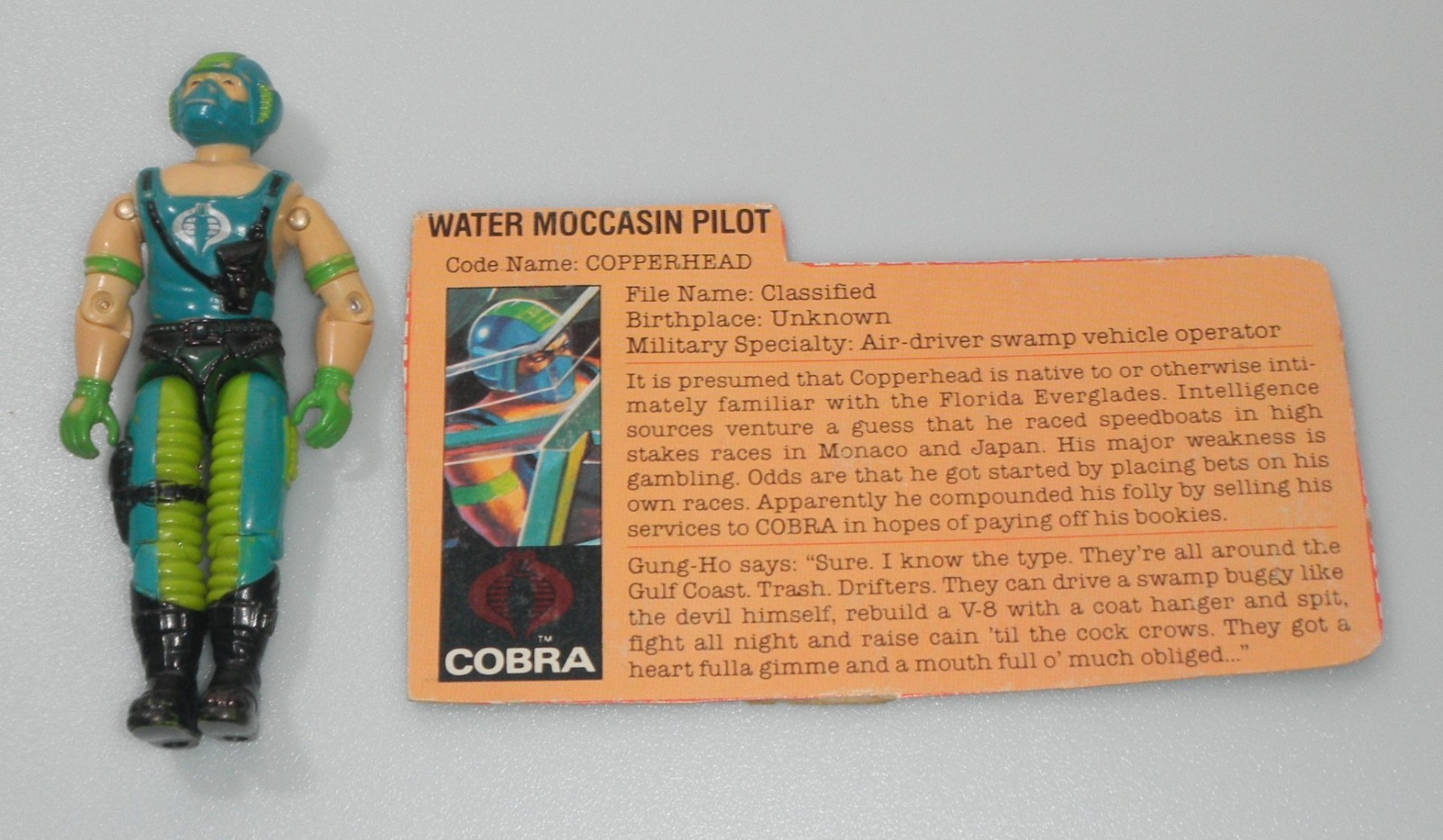 Vintage 1984 Copperhead & File Card G.I. GI Joe Cobra Complete Figure 3.75 ARAH