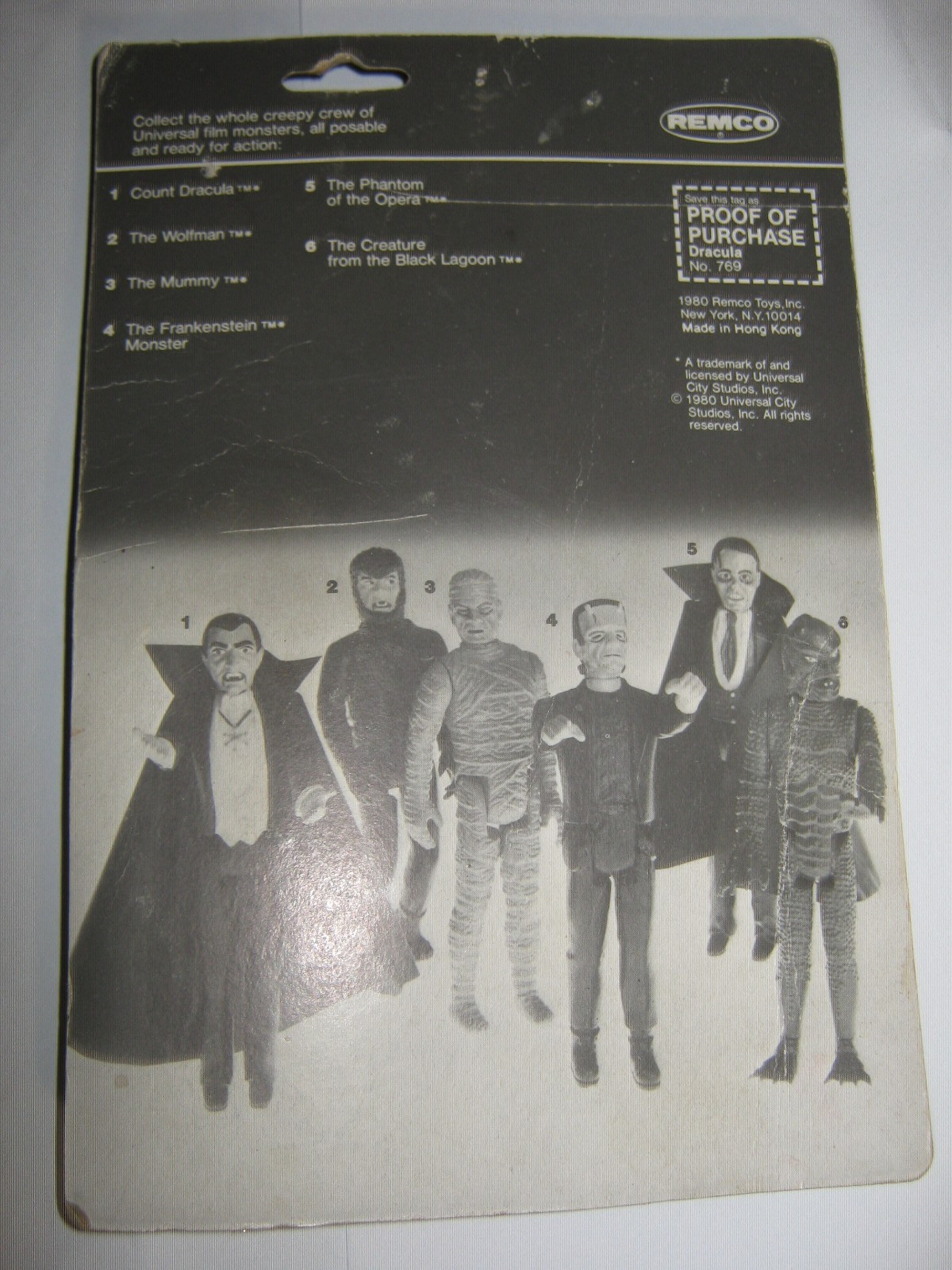 Vintage 1980 Universal Studios REMCO MONSTERS Dracula Action Figure New Rare